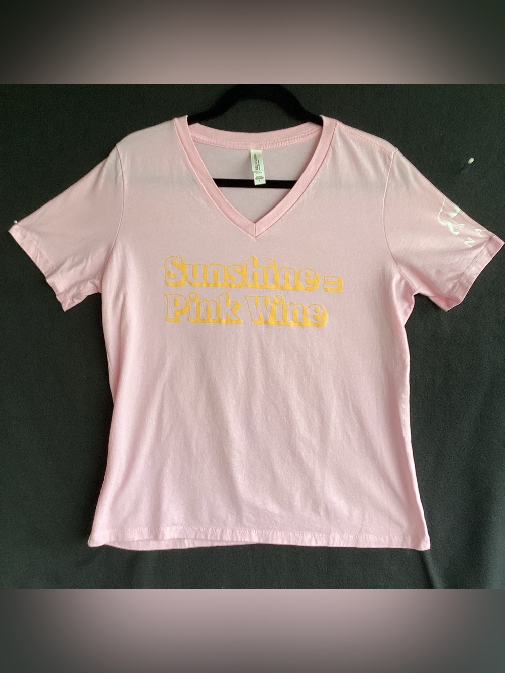 Sunshine = pink wine rose v neck t shirt